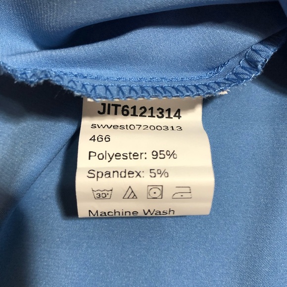 Baby Blue Satin Ruched Top - Picture 9 of 17